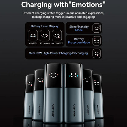 Vention Power Bank 27000mAh 200W PD Fast Charger with Built-in USB-C Cable External Spare Battery Portable Power Bank for Laptop
