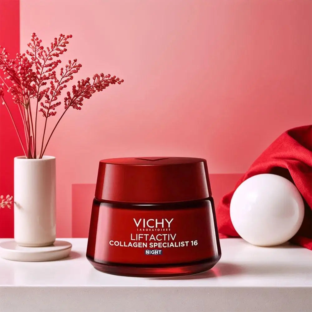 Vichy Collagen 50ml 16 Days Anti-Aging Firming Cream - Deeply Moisturizing Reduces Wrinkles Brightens Revitalizes Daily Facial