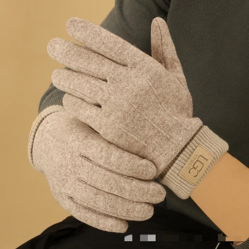 Winter Cashmere Gloves for Women Warm Touch Screen Gloves Cold Protection Full Finger Mittens Outdoor Cycling Thick Woolen Glove