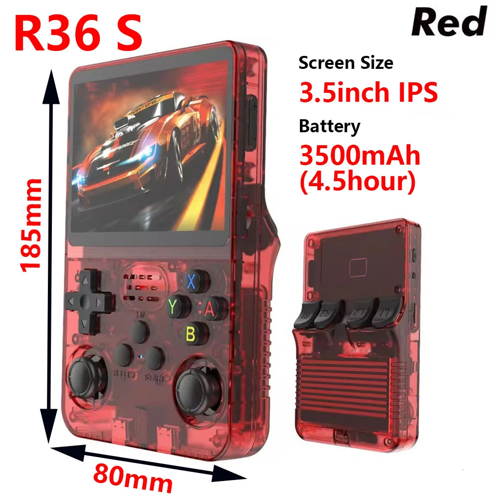 R36S Handheld Game Players 20000+ Games Portable Game Console 64/128GB Retro Games Emulators 3.5in IPS Screen Support Wholesale
