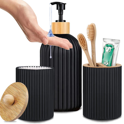 Bathroom Soap Dispenser & Toothbrush Holder Organizer