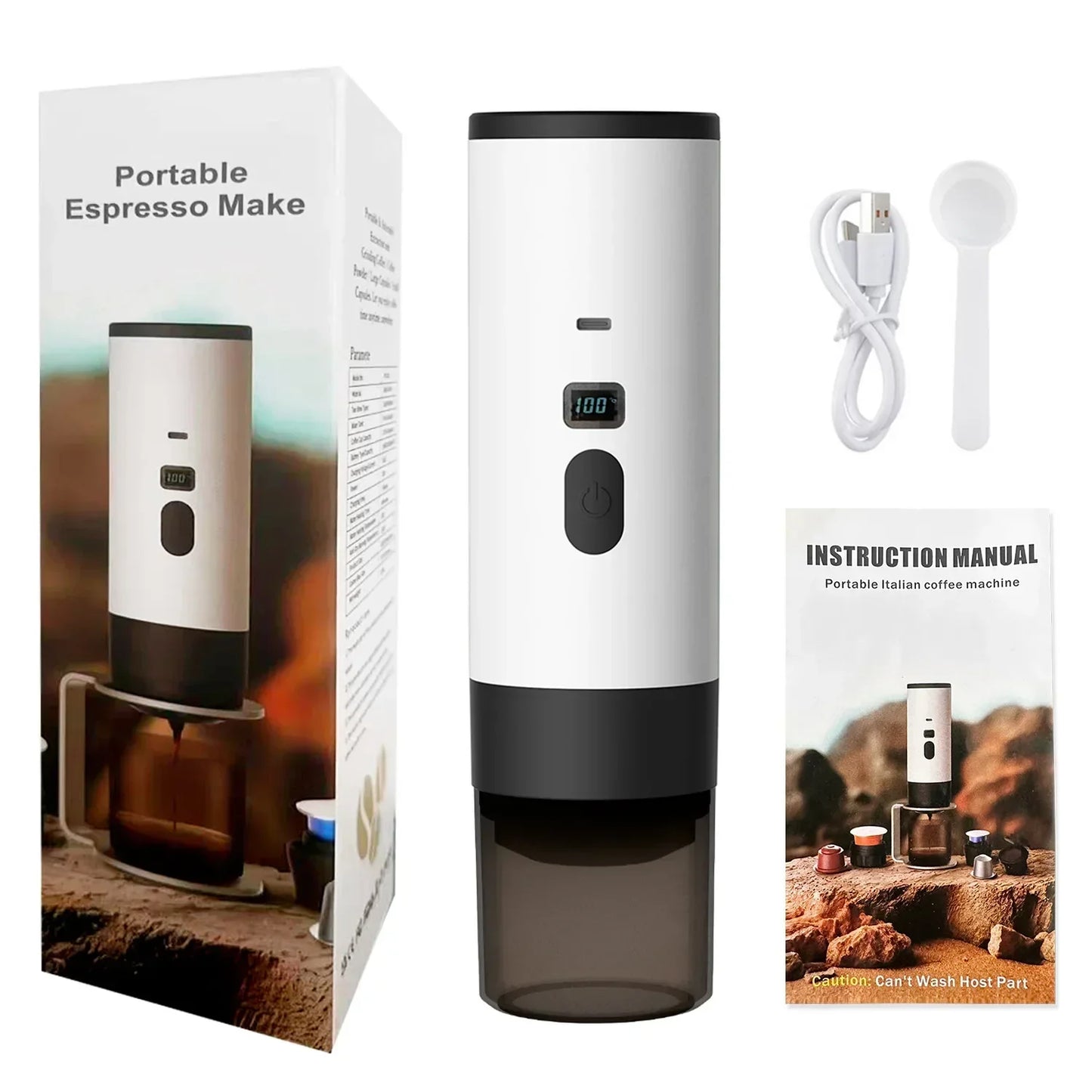 TINSOL Electric Coffee Maker Convenient Capsule Coffee Maker Travel Coffee Maker with Cordless Heating for Car and Home Camping