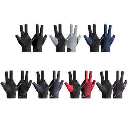 Offene Finger Billardhandschuhe Atmungsaktives Polyester Snooker-Poolhandschuhe Verstellbarer Klettverschluss Glatt Weich Leicht Amateurtraining