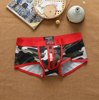 Herren Nylon Mesh atmungsaktive, kühle Tarnfarben-Boxershorts.