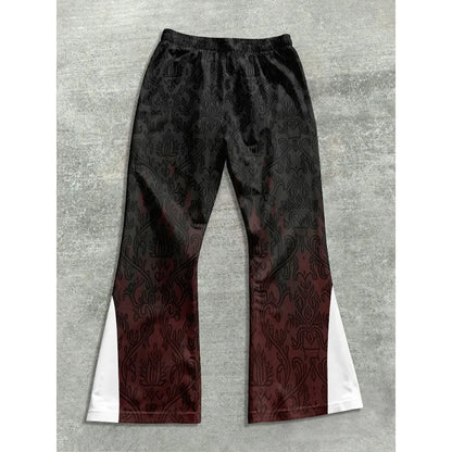 Herren lässiger Streetstyle, trendiger Cross-Print, modische, leicht ausgestellte schwarz-weiße Color-Block-Design-Sweatpants für Herren