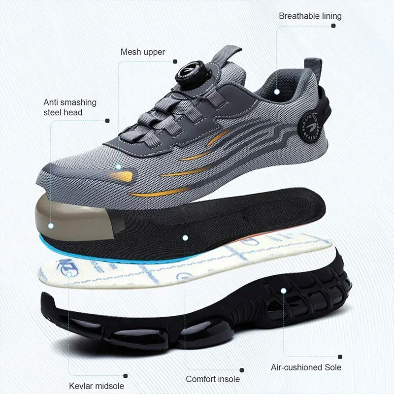 Men's Rotating Safety Work Shoes Anti-Smash Sport