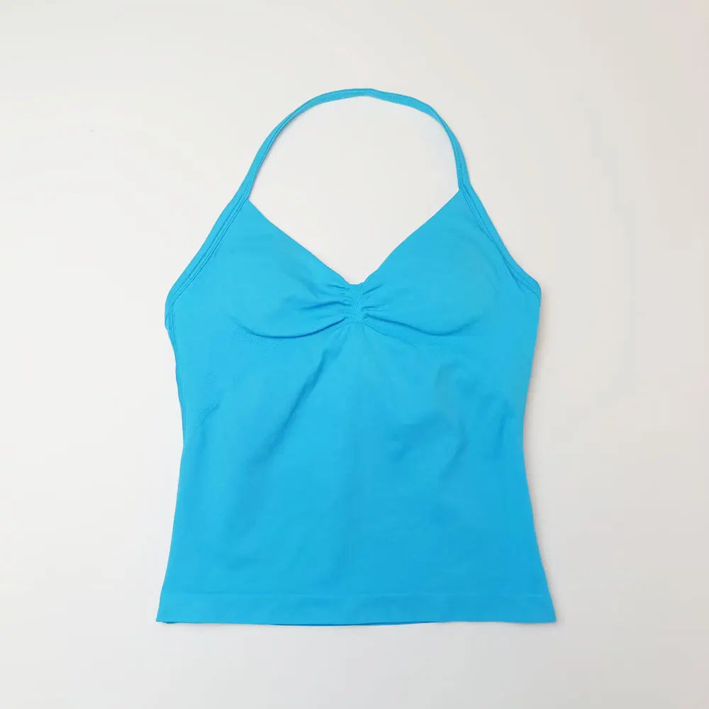 NCLAGEN Impact Longline Trägertop Sport Yoga Weste Damen Fitness Tank Top Gym Schöner offener Rücken BH Laufen Workout Neckholder