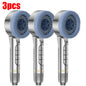 4 Modes Self-cleaning Shower Head with Silicone Brush One-Key Stop Water Massage High Pressure ABS Showerhead with Filter