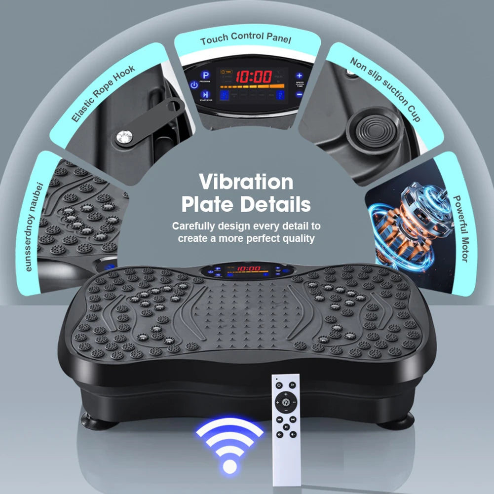 Fett-Vibrationsplattengerät, angetriebene Vibrationsplattform für Ganzkörpertraining, Fettverbrennung & Muskelaufbau, Gewichtsverlust & Figurformung