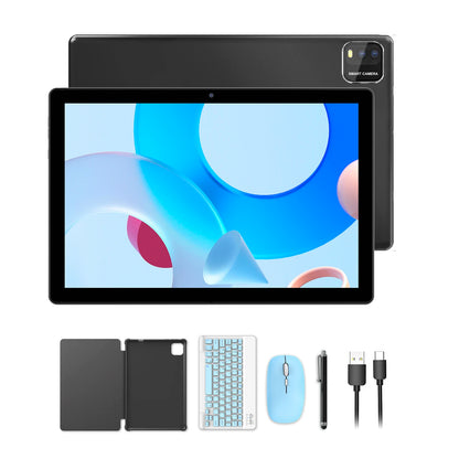 BAKEN 10-Zoll Android 15 Tablet, Quad-Core-Prozessor, 12 GB (3+9 Erweiterung) RAM + 64 GB Speicher, 5G WiFi, 1280*800 Dual-Kameras