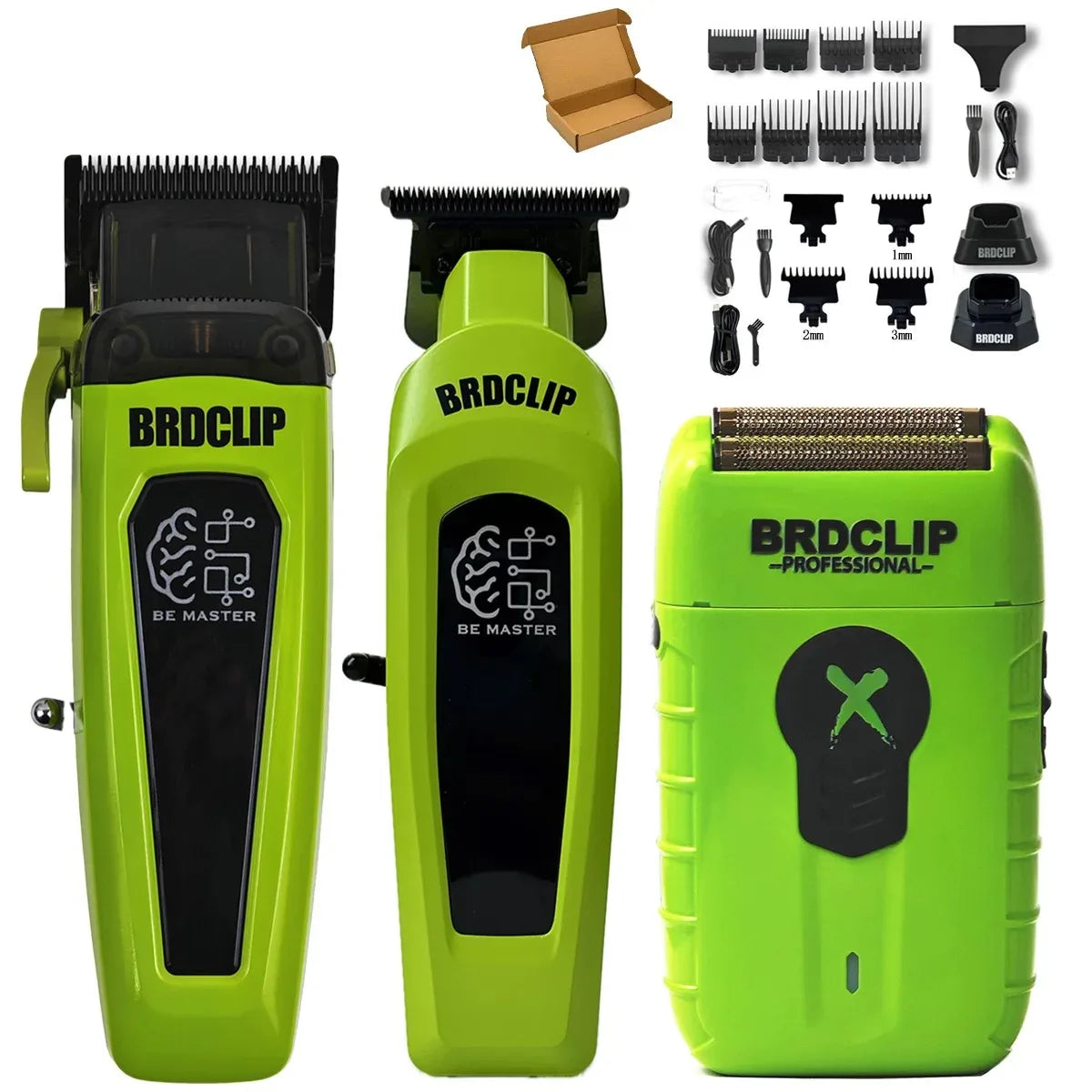 Professioneller elektrischer Haarschneider BRD 106 mit Ladestation 7500 U/min Haartrimmer für Herren DK-078 DLC Klinge 7200 U/min Friseurset 2-teilig