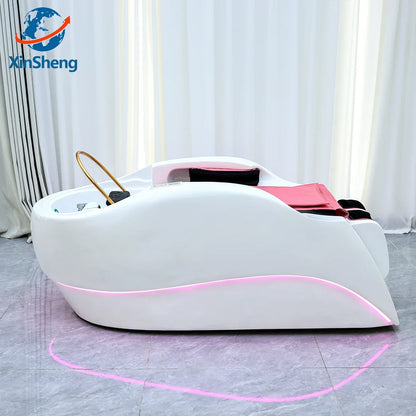 XinSheng Professional Electric Massage Bed Head SPA Salon Massage Table Hair Washing Fumigation Beds Barber Shop Smart Furniture