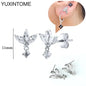 925 Sterling Silver Ear Needle Fashion Hoop Earrings White Crystal Luxury Women's Silver Earrings Wedding Women's Jewelry Gift