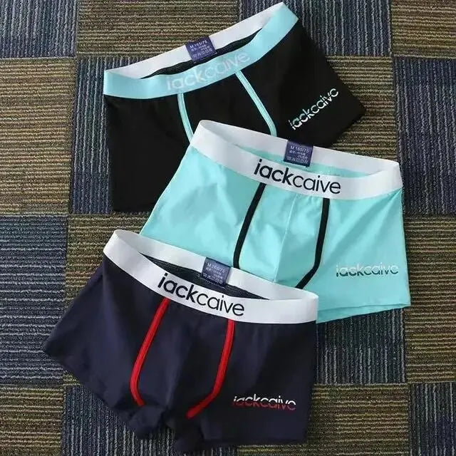 3Pcs Men's Cotton Boxer Briefs Breathable Printed M-3XL