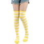 1 Paar stylische knielange JK-Socken, Damen-Streifensocken, hohe Socken, Mädchen-Oberschenkel-Socken. Mehrfarbige gestreifte niedliche Socken