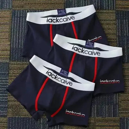 3Pcs Men's Cotton Boxer Briefs Breathable Printed M-3XL
