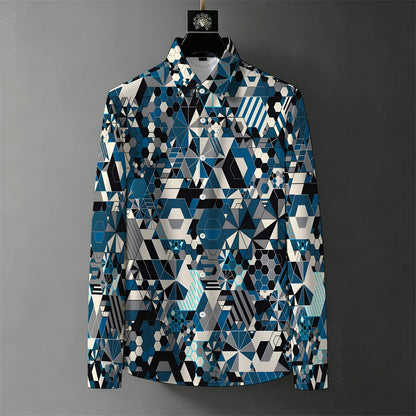 Teglex Men's Wrinkle-Free Color-Block Long Sleeve Shirt