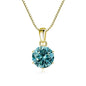 JoyceJelly 1 CT Real Moissanite Pendant Necklace For Women Royal Blue Color Moissanite 925 Sterling Silver Wedding Fine Jewelry