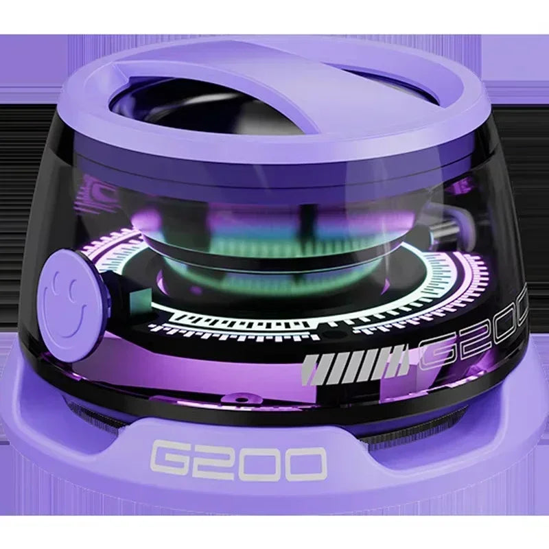 G200 electronic device with purple accents on a black background
