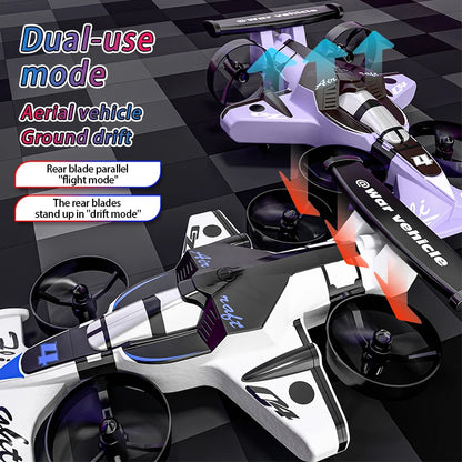 CZ04 2-IN-1 Land Air Dual RC Quadcopter & RC Drift Car 2.4G Remote Control Airplane 360 Rotation Headless Mode Electric Aircraft
