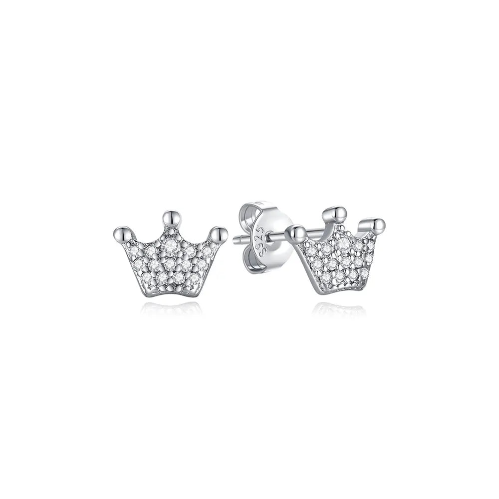 Original 925 Sterling Silber Ohrringe 2025 Stecker Creolen Kristall Ohrringe für Damen Roségold Krone Herz Unendlichkeit Biene Ohrring Schmuck