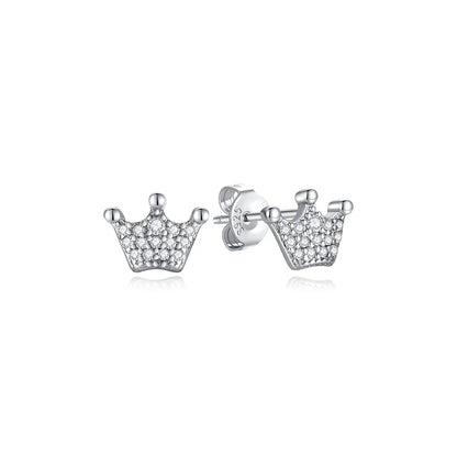 Original 925 Sterling Silber Ohrringe 2025 Stecker Creolen Kristall Ohrringe für Damen Roségold Krone Herz Unendlichkeit Biene Ohrring Schmuck