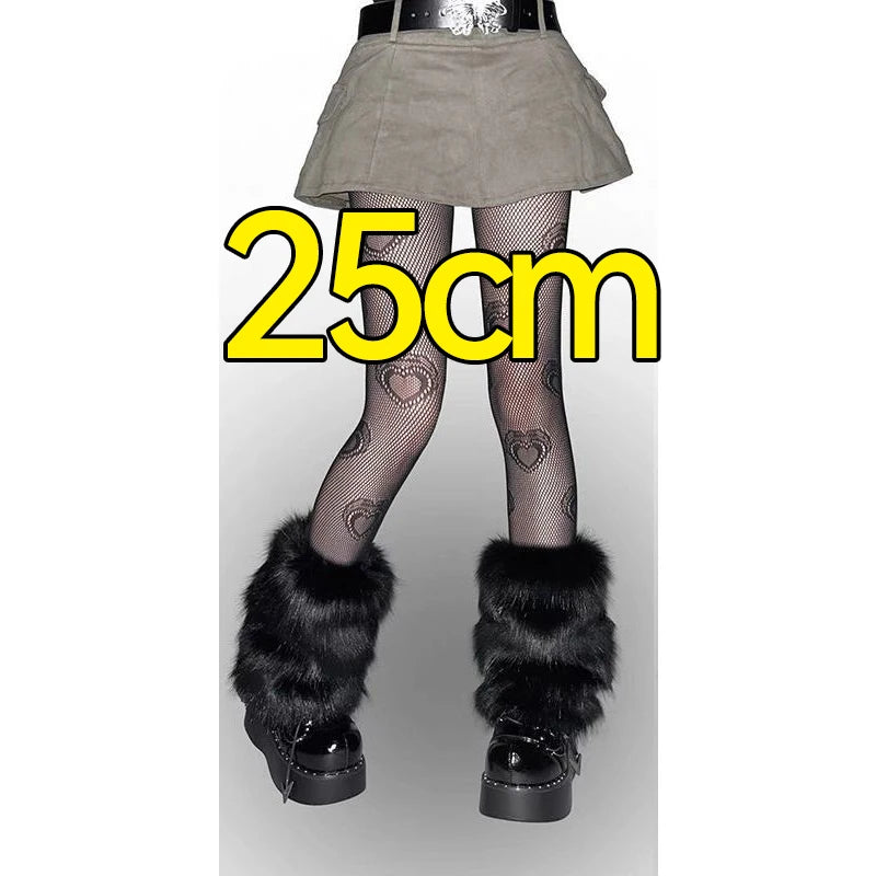 1/2Pairs Artificial Fur Plush Leg Warmers Women Autumn Winter Thermal Long Socks Girls Fashion Japanese Knee-length Stockings