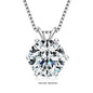 RAPRGOLD Certified 0.5-5ct Moissanite Pendant Necklaces S925 Sterling Silver Solitaire Necklace Chains For Women Jewellry Gifts