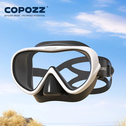 COPOZZ Professional  Diving Mask Full Vision Mask Underwater Snorkel Mask Set Swimming Snorkel HD Anti Fog Diving Equipment