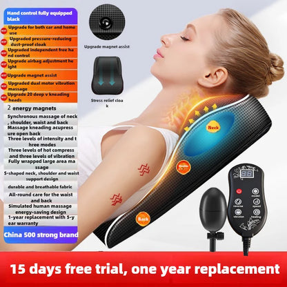 Manufacturer Direct Electric Shiatsu Head Neck Cervical Ttraction Body Massager Car Back Pillow with Heating Vibrating Massage D