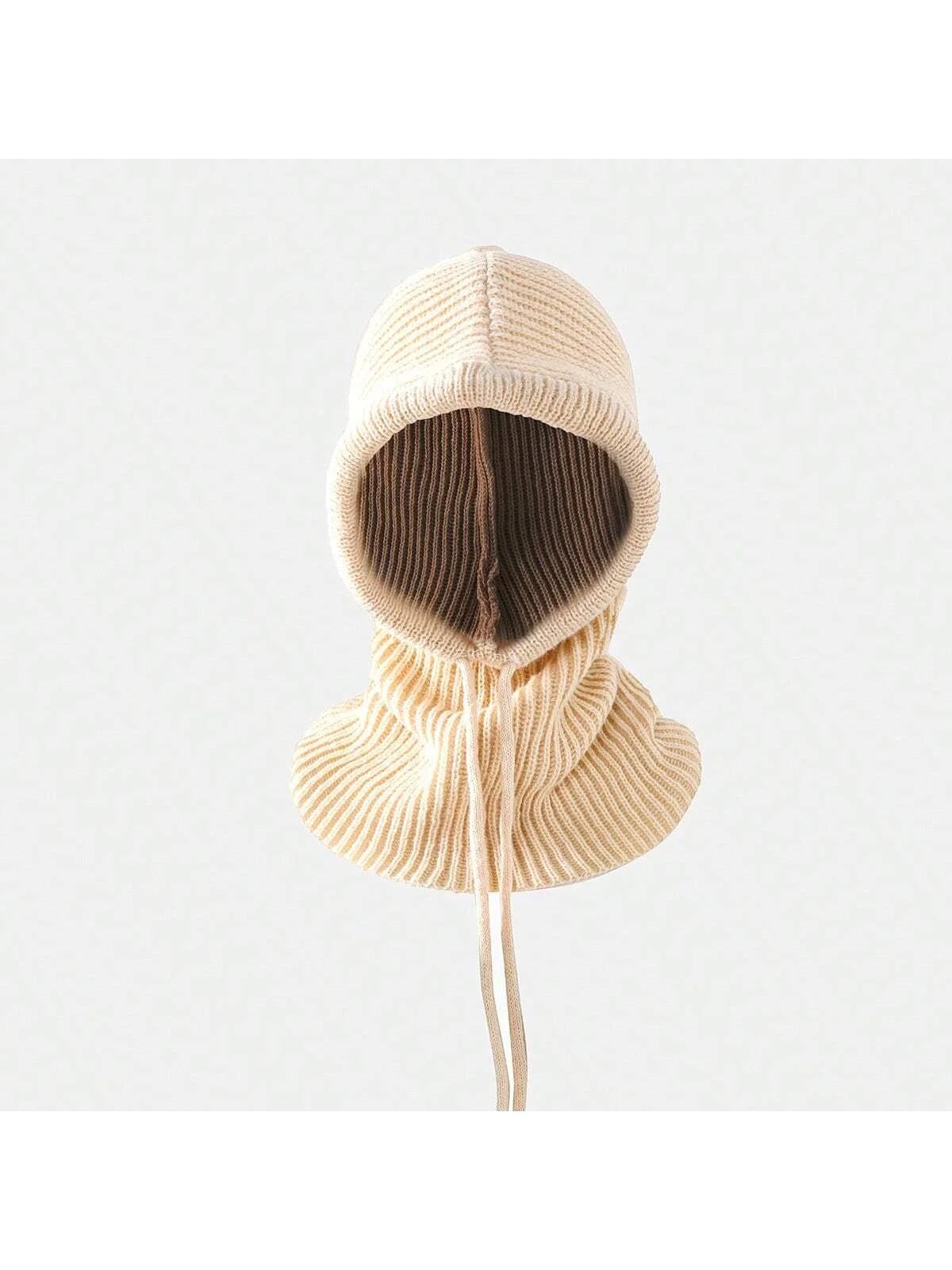Women Knitted Balaclava Fashion Fake Collar Shawl Hooded Hat Thick Warm Beanines Winter Hat official website tool undefine