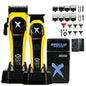 Hair trimmer set with attachments and BRDCLIP branding on a white background