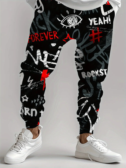 The new men's trousers for Spring and Autumn 2025 are comfortable soft and casual featuring roller skating letter prints