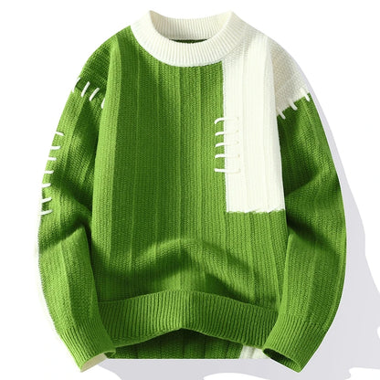 Herbst und Winter Neue Freizeitmode Farbabstimmung Trend Warmer Outdoor Bequemer Pullover Herren Strick Unterhemd