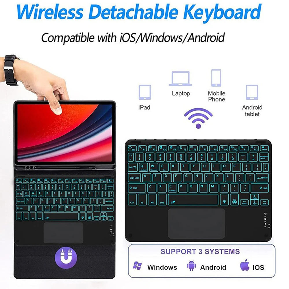 Case for  Lenovo Idea Tab 11-inch TB336FU/ZU, Wireless Bluetooth Keyboard cover for Lenovo Idea Tab 11-inch,Removable keyboard