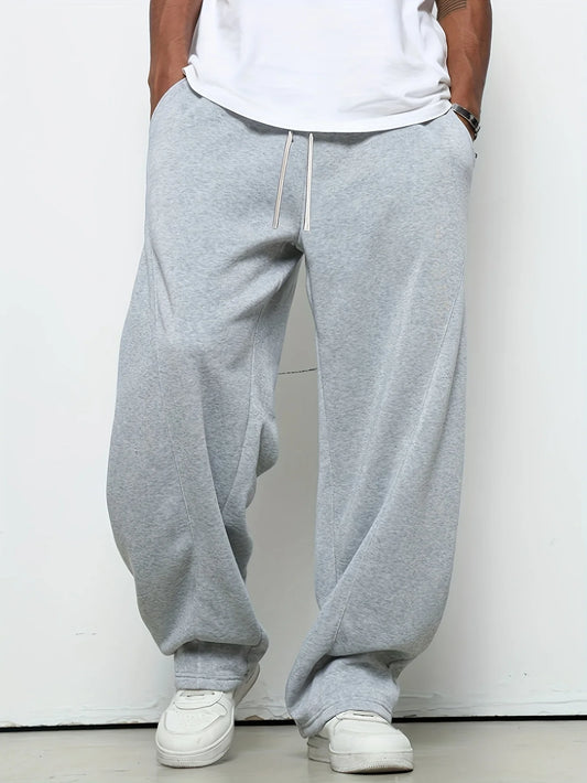 Herren schwere atmungsaktive Sport-Jogginghose elastischer Kordelzug Taille lockere gerade Freizeithose dicke Herren-Sweatpants