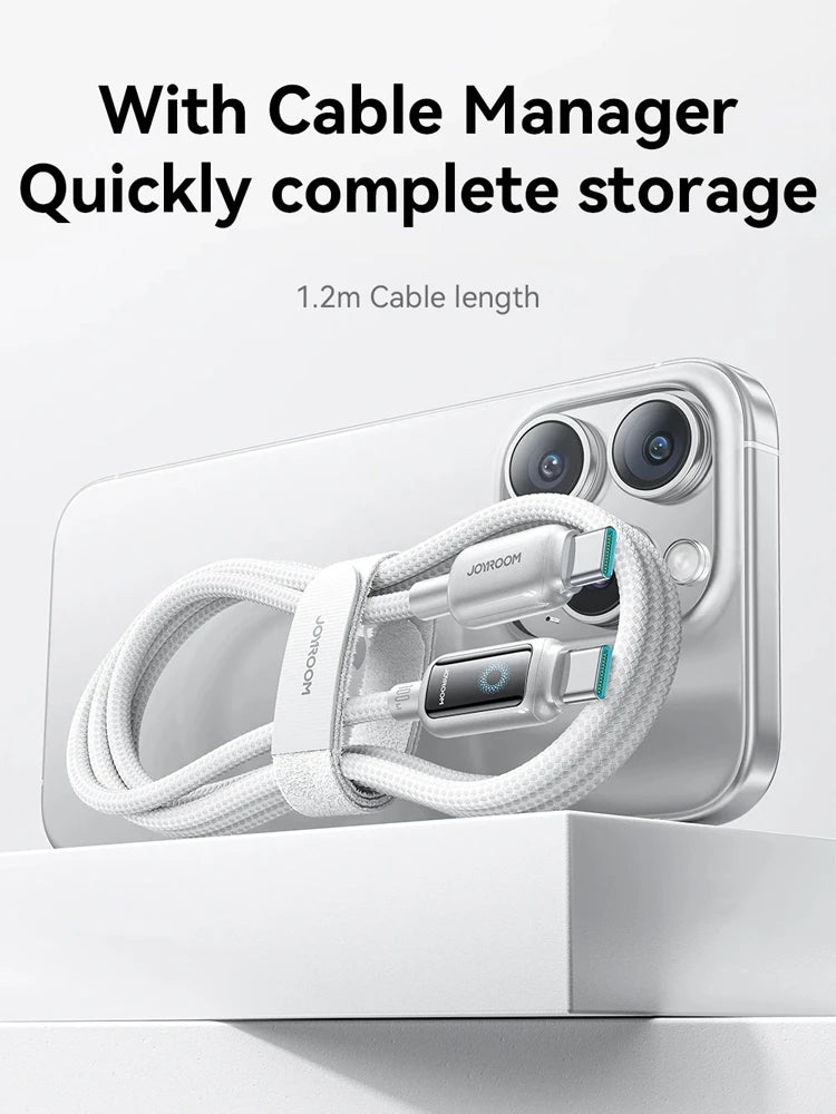 Joyroom 100W USB C Kabel Automatische Abschaltung Schnellladekabel Typ C für iPhone 16 15 Pro Max Xiaomi Samsung S-A55