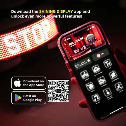 LED Motorcycle Helmet Tail Warning Light Display