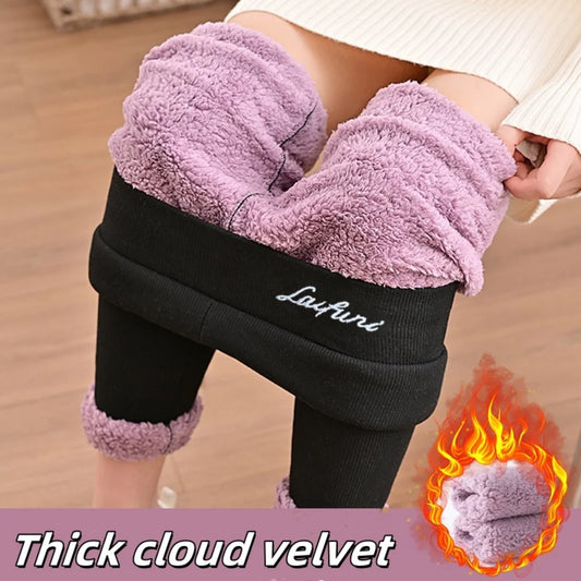 Women's Thick Heavy Fleece Slim Leggings Fit Casual Fall Winter