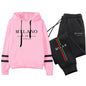 Office Home Womens Tracksuit Print Stripe Sweatshirt Set High Quality Sports Jogging Womens Clothing Fashion Casual Hoodie Suit