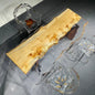 Teglex Epoxy Crystal Coffee Table | Live-Edge Solid Walnut & Rosewood
