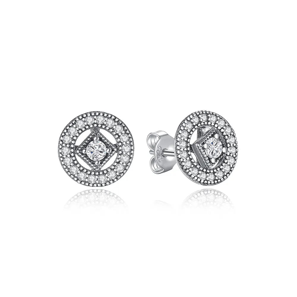 Original 925 Sterling Silber Ohrringe 2025 Stecker Creolen Kristall Ohrringe für Damen Roségold Krone Herz Unendlichkeit Biene Ohrring Schmuck