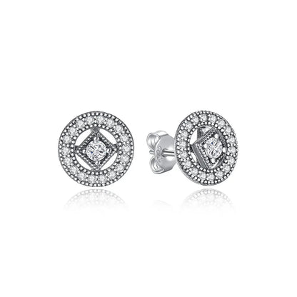 Original 925 Sterling Silber Ohrringe 2025 Stecker Creolen Kristall Ohrringe für Damen Roségold Krone Herz Unendlichkeit Biene Ohrring Schmuck