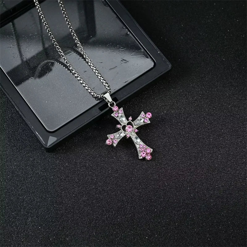 European And American Fashion Personality Retro Gothic Cross Necklace For Men And Women Street Hip-Hop Trendsetters Versatile Pe