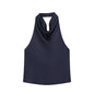 DAMEN 2025 Neckholder-Tops für Frauen Schwarzes Satin-Rückenfreies Top Damen Rosa Sommer Strandtop Damen schulterfreies Camisole-Top Frauen