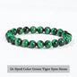 JD Natural Stone Beads Bracelet Amethyst Tiger Eye Crystal Quartz Agate Gem Beads Bangles Women Men Reiki Healling Jewelry Gift