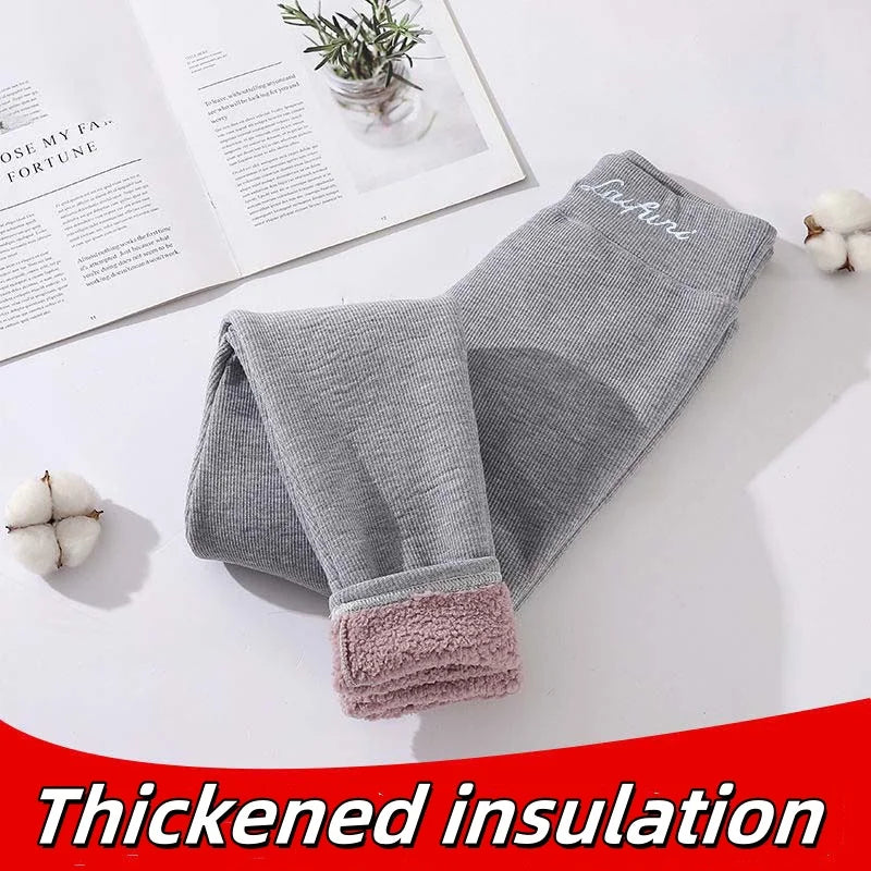 2025 New Warm Leggings Fashion Women Letter Print Autumn Winter Adding Thick Pencil Pants Casual Stretchy Fleece Slim Legging