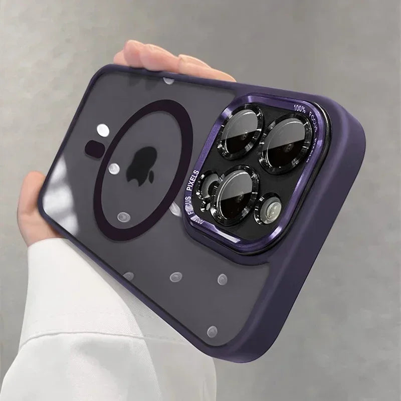 Magnetic Metal Lens Case – iPhone 11–17 Pro Max Plus