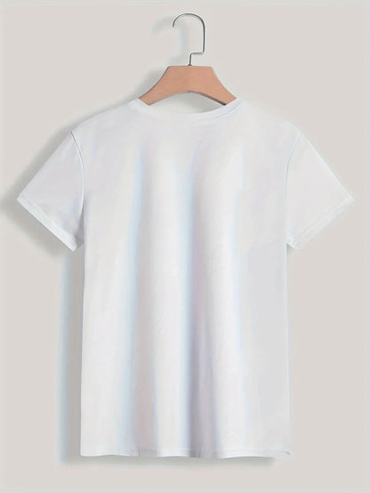 White t-shirt on a hanger against a light background