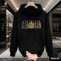 Lockere Baumwoll-Hoodies mit hochwertigem Print für Herren und Damen Herbst und Winter